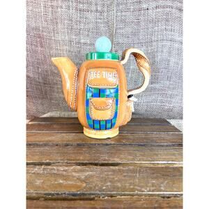 Tee Time - Golf - Teapot - Coffee Pot - Flowers Inc Balloons - Hand Painted